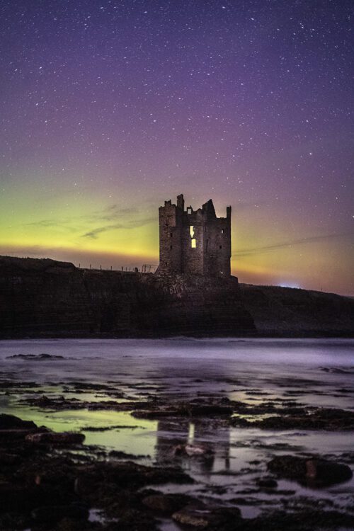 Northern Lights Keiss Castle Scotland