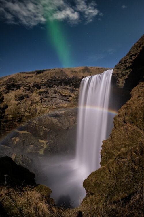 Lunar Rainbow Skógafoss