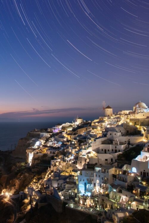 Santorini Star Trails