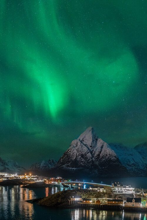Reine under the Northern Lights