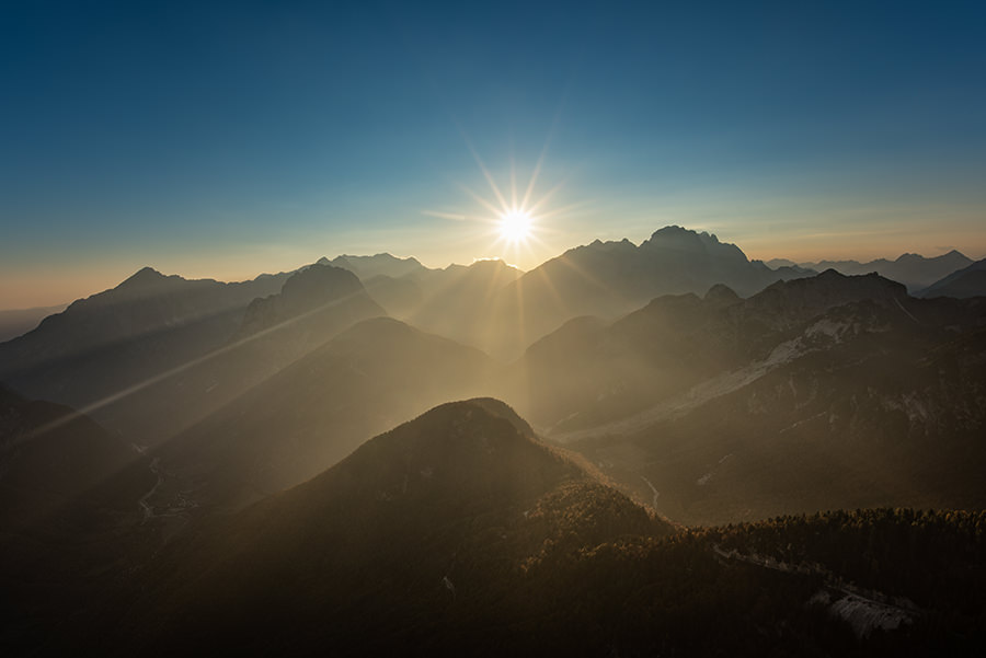Sunset from Mangart Slovenia