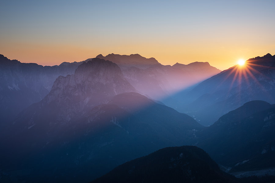 Sunset over the Julian Alps