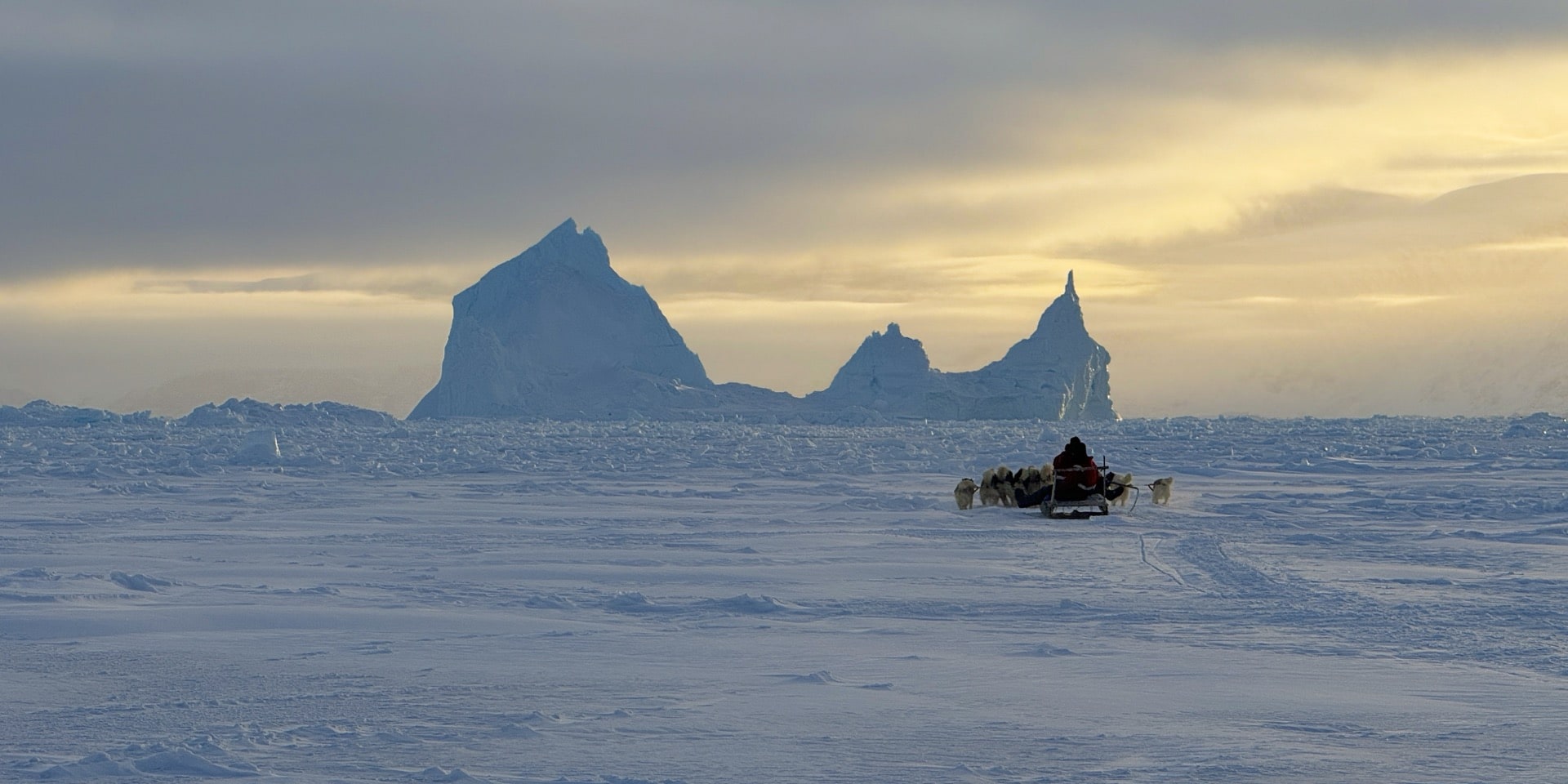 Uummannaq Dog Sled on Frzen Fjord